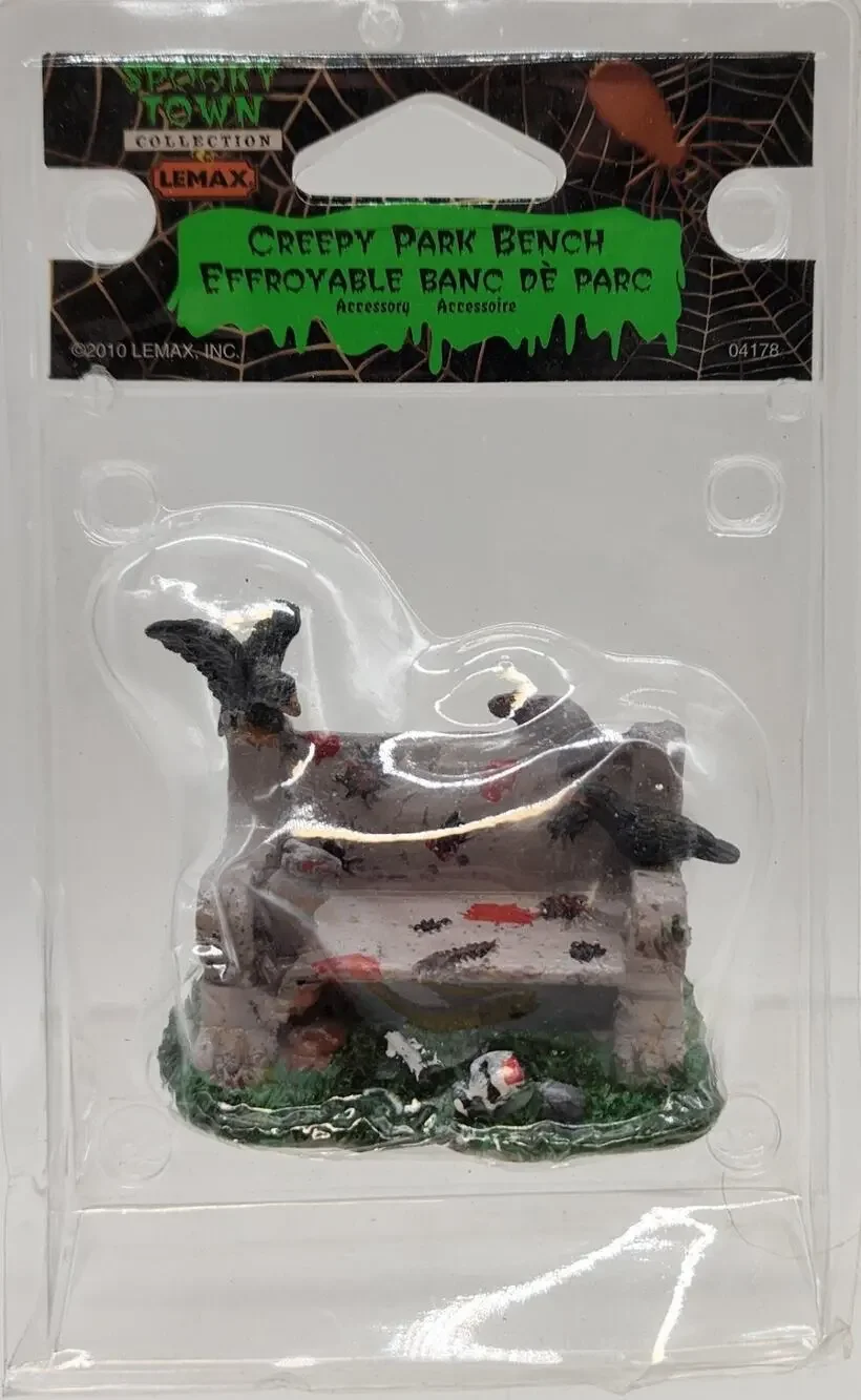 New Creepy Park BENCH Halloween Lemax Spooky Town 2010 #04178